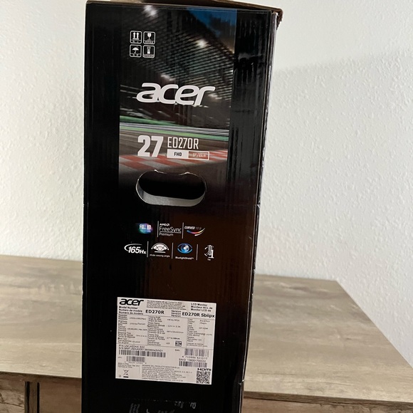 Acer ED270R Sbiipx 27" Curved FHD (1920x1080) 165Hz Monitor, AMD FreeSync - Picture 2 of 3